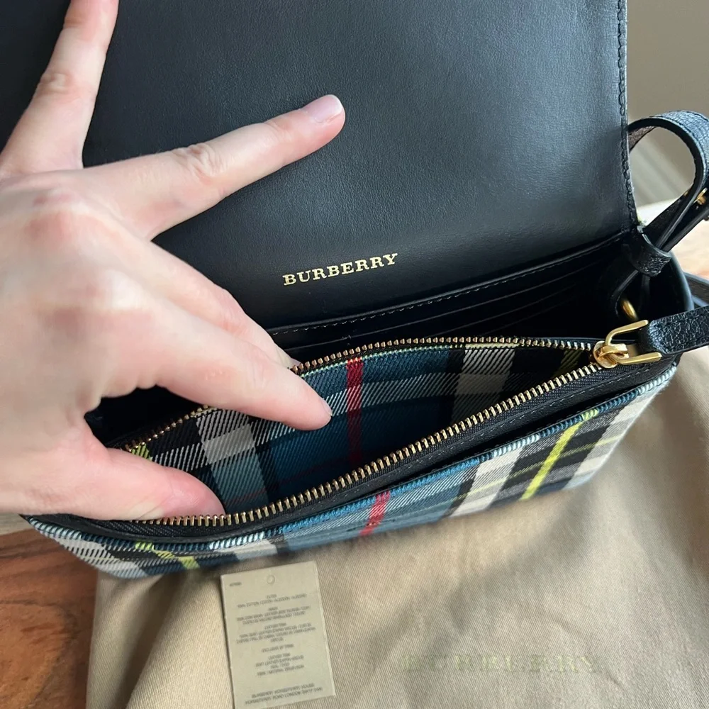 Burberry Tartan Canvas Hampshire Wallet Crossbody Bag - Picture 6 of 7